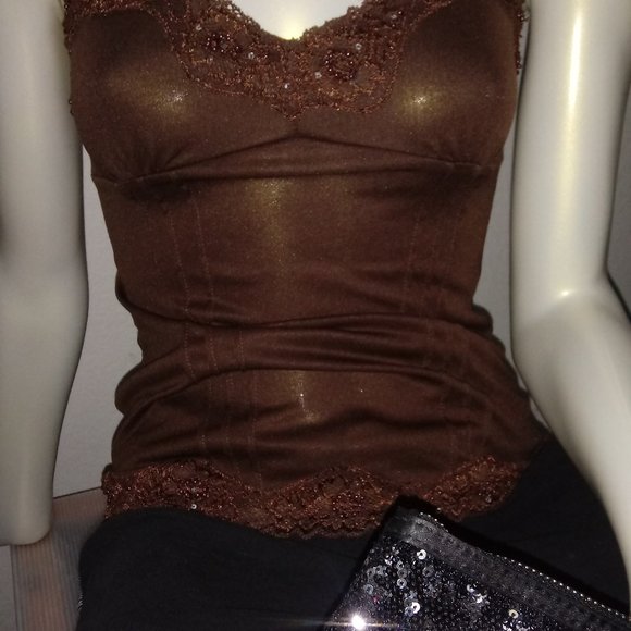 Brown Beaded Cami - Picture 9 of 9
